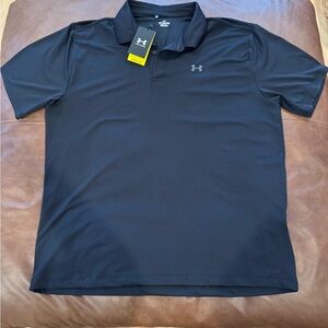 Under Armour Men's Black Polo Shirt, Size XXL, New with Tags